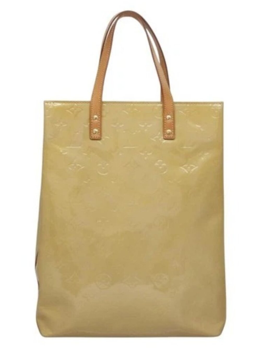LOUIS VUITTON Monogram Vernis Reade MM Hand Bag Beige M91141 LV Auth sw134 - Picture 10 of 15